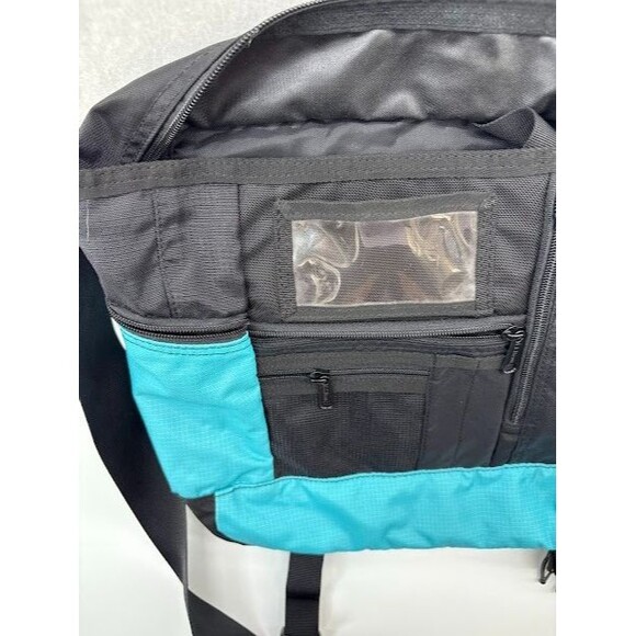 LL Bean Messenger Laptop Commuter Shoulder Bag Turquoise Padded Organizer - Picture 11 of 12